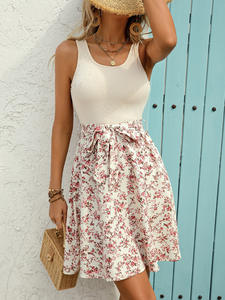 Vestido de Verano sin Mangas para Mujer, Tejido, Color Sólido, Talla Grande, Casual, Elegante, para Fiesta, Cuello en V, Largo hasta la Rodilla, Control de Abdomen, Corte Recto - Product Image 5