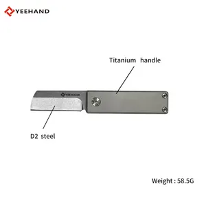 High Quality D2 Titanium Knife Small Folding Knife With Button Opener