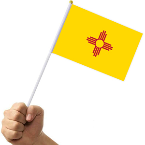 Custom Logo New Mexico The Land of Enchantment Handheld <b>Flag</b> 14x21cm Small Waving Banner for Football and Soccer Games - Product Image 2