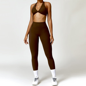 Nuovi 4 pezzi set Yoga personalizzati da ginnastica con reggiseno Yoga con capestro Gym top per Fitness Leggings da <span class=keywords><strong>donna</strong></span> abbigliamento sportivo Casual abbigliamento stretto da <span class=keywords><strong>donna</strong></span> - Product Image 5