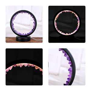 סיטונאי קריסטל טבעי טבעי לילה אור ריפוי amethyst עגול מנורת קריסטל לקישוט הבית - Product Image 4