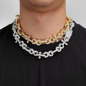Chaîne en Moissanite Arc-en-ciel VVS1 avec revêtement électrophorétique, certifiée GRA, en Or 18K et Argent 925, couleur fantaisie, entièrement pavée, cadeau de festival - Product Image 3
