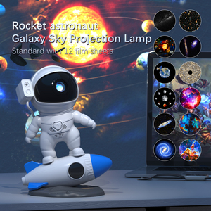 Projecteur de lumière nocturne rotatif multicolores Bolong, mignon, en forme d'étoile, avec 13 motifs de films, fusée, <span class=keywords><strong>astronaute</strong></span>, lumière mobile pour enfants - Product Image 4