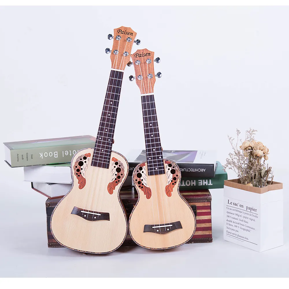 Paisen Spruce 21-inch Soprano ukulele for Beginner and Children Send with Bag Tuner Capo Strap Picks