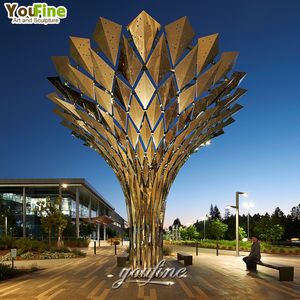 YOUFINE Grande Sculpture Abstraite Moderne en Acier Inoxydable de Luxe pour Décoration Urbaine Extérieure de Circulation Publique - Product Image 5