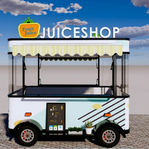 Chariot à jus Jtchuang à 4 roues en acier inoxydable, style moderne, camion de restauration extérieur avec alimentation intégrée 220V, montage facile - Product Image 1