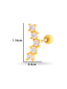 <span class=keywords><strong>Orecchino</strong></span> in Acciaio Inossidabile Placcato Oro 20g con Diamante per Piercing Helix Tragus Cartilagine per Donne - Product Image 5