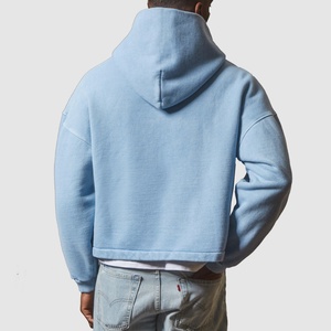 Sweat à capuche personnalisé 100 % coton, zippé, surdimensionné, doublé, imprimé et brodé, résistant aux plis et anti-rétrécissement, pour homme - Product Image 3