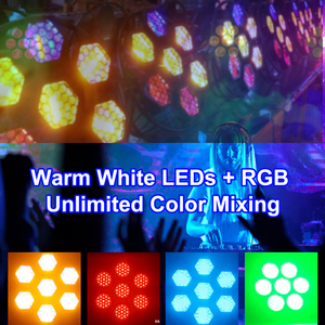 Luz <span class=keywords><strong>de</strong></span> Matriz LED <span class=keywords><strong>de</strong></span> 7 COB y 18 RGB con Control DMX512, Efectos <span class=keywords><strong>de</strong></span> Píxeles RGB Blanco Cálido con Estrobo <span class=keywords><strong>de</strong></span> 1-30Hz para Fiestas, DJ y Discotecas, Precio <span class=keywords><strong>de</strong></span> Fábrica - Product Image 3