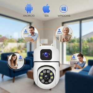Caméra de surveillance WiFi PTZ à double objectif 4MP, suivi automatique des personnes, vision nocturne couleur, audio bidirectionnel, étanche IP66, intérieur et extérieur - Product Image 4