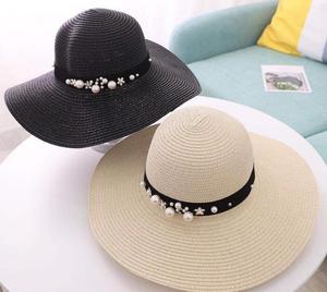 Mũ Rơm Rộng Vành Ngọc Trai Thời Trang Cho Nữ, Mũ Rơm Chống Nắng Đi Biển Ngoài Trời Mùa Hè - Product Image 1