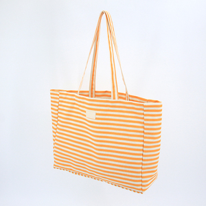 GRS GOTS Sac fourre-tout en toile de coton classique recyclé OEKO-TEX Sac fourre-tout à rayures Slouchy - Product Image 5