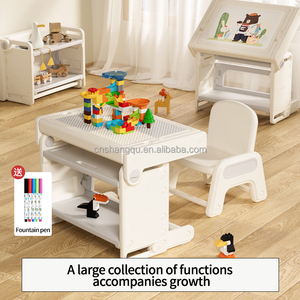 Usine OEM Ensemble <span class=keywords><strong>table</strong></span> et chaise pliantes modernes <span class=keywords><strong>multi</strong></span>-<span class=keywords><strong>activités</strong></span> en plastique pour enfants pour dessiner des blocs de construction lecture apprentissage - Product Image 2