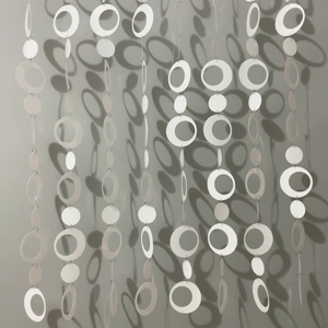 Cortinas Colgantes Circulares de PVC Plateadas de 1m de Largo para Interiores, Decoración de Boda con Lentejuelas Láser de Alta Calidad - Product Image 1