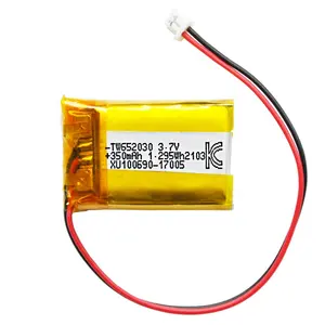 Amostra livre de bateria de íon de lítio recarregável, 652030 3.7v 420mah