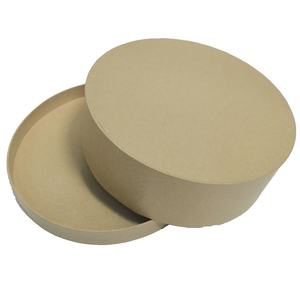 กล่องกระดาษคราฟท์สีน้ำตาลทรงกลมสำหรับงาน DIY ตกแต่งด้วยสี ทำจากกระดาษมาเช่ เหมาะสำหรับบรรจุภัณฑ์ของขวัญ ขนมหวาน หรือสตรอว์เบอร์รี - Product Image 4