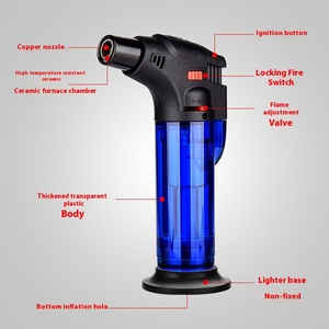Accendino Gonfiabile Antivento <span class=keywords><strong>a</strong></span> Fiamma Inclinata, Portatile, Ricaricabile <span class=keywords><strong>a</strong></span> Gas, per Sigari, Cucina, BBQ, Multicolore, in Plastica - Offerta Speciale - Product Image 5