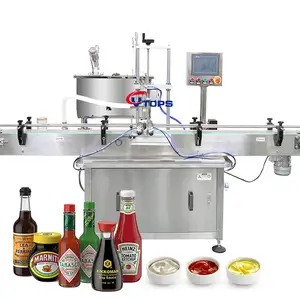 Machine de conditionnement automatique de remplissage de bouteilles de sauce liquide de beurre d'arachide pâte de tomate avec le mélange