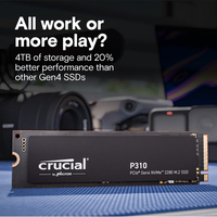 P310 1 To PCIe Gen4 NVMe 2280 M.2 SSD 6000 Mo/s et 7100 Mo/s Vitesse Disque dur SSD pour PC de jeu