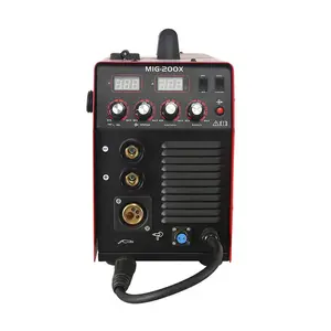 IGBT Inverter Portabel 220V MMA Tongkat Elektroda Tanpa Gas CO2 Fluks Inti Arc Tukang Las Gas MIG Mesin Las MIG 200 Amp