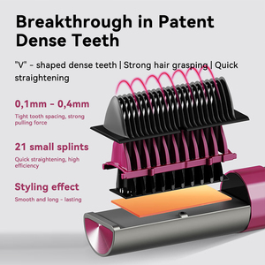 Brosse lissante électrique chauffante en céramique, peigne chauffant rapide, outil de coiffage, contrôle de la température, OEM ODM - Product Image 5