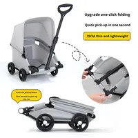 Poussette pour petit chien, légère, pliable, en Oxford, chariot 3 mm, étanche IPX4, écologique, pour les promenades en extérieur, Teddy French