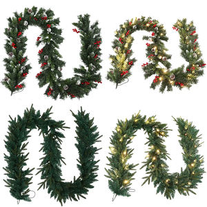 <span class=keywords><strong>Guirnalda</strong></span> Navideña Artificial Verde con <span class=keywords><strong>Luces</strong></span> LED para Decoración Navideña del Hogar, Escaleras, Chimenea, Puerta Principal - Product Image 5
