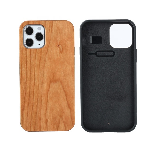 Environmental Wooden Protective Back Cover TPU Wood Mobile Phone Case for iPhone 14 Pro Max 13 12