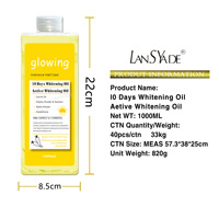 Huile de vitamine C pour le visage et le corps, huile de massage anti-noircissement pour le corps entier, pour éclaircir et illuminer - 1000 ml d'huile essentielle