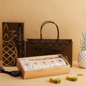 Emballage personnalisé, papier d'emballage, boîtes en papier, boîtes cadeaux pliantes, boîtes à gâteaux, enveloppes de luxe en feuille d'or ananas, vente en gros - Product Image 3