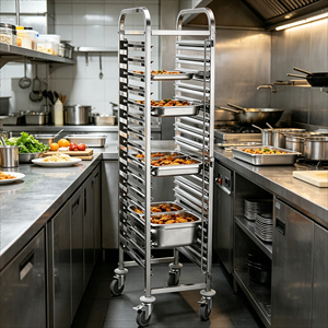 Troli Rak Pendingin Baja Anti Karat 15 Tingkat dengan Jaring Kawat untuk Roti, Kue, dan <span class=keywords><strong>Display</strong></span> Pastry di Oven Bakery - Product Image 3