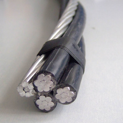 Triplex ABC Cable 0.6/1 Kv 2X4 AWG ASTM Electrical Wire XLPE/PE Insulation Overhead Aluminum Cable with Stranded Conductor