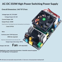220V ke 24V/36V/48V 10A Catu Daya AC-DC Switching yang Dapat Disesuaikan 350W Modul Daya Tinggi dengan Kipas dan Perlindungan Terhadap Suhu Berlebih