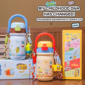 Tazza da Viaggio in Acciaio Inox <span class=keywords><strong>SpongeBob</strong></span> <span class=keywords><strong>SquarePants</strong></span> 530ml con Coperchio e Cannuccia per Regali, Bicchiere per Bambini e Auto - Product Image 2