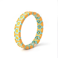 Gelang Boho Buatan Tangan, Gelang Keberuntungan Cosmos Berlapis Emas Pelangi
