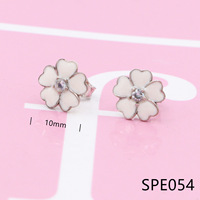 Anting-anting wanita LVE4-S, anting-anting pengantin pernikahan elegan, perhiasan berlian zircon, anting-anting bunga mutiara modis