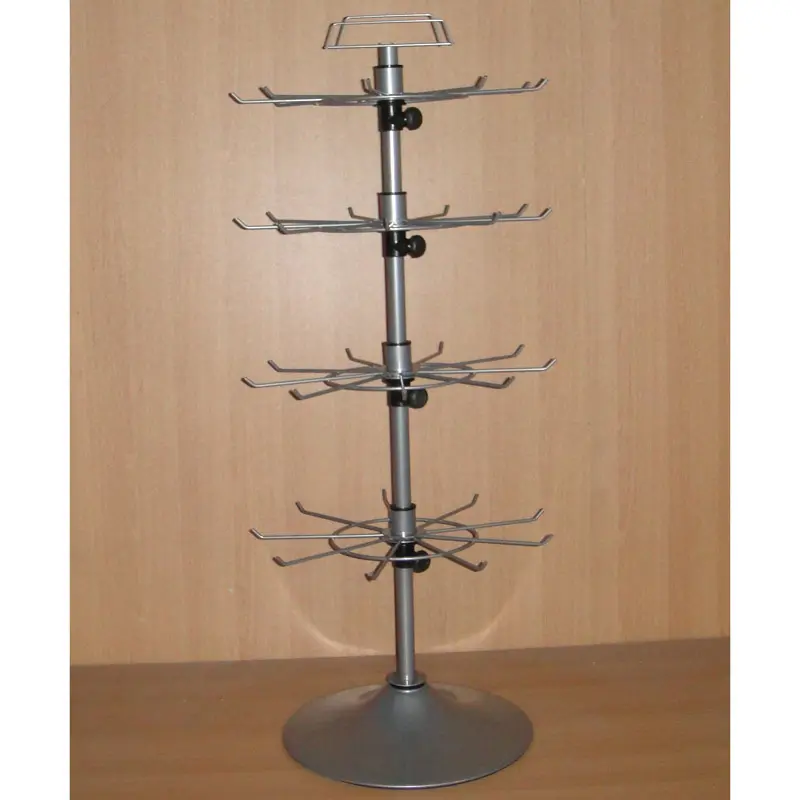 Multi strati di ferro asta regolabile braccio di supporto da pavimento filo gancio spinner display rack