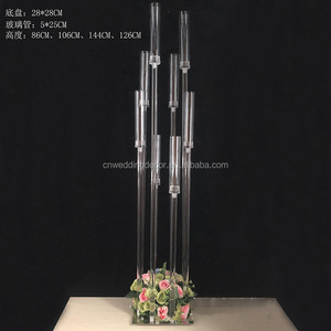 Mirror Base Tall Crystal Candelabra Wedding Centerpieces Glass <strong>Candlestick</strong> Wedding Candle <strong>Holders</strong> - Product Image 6