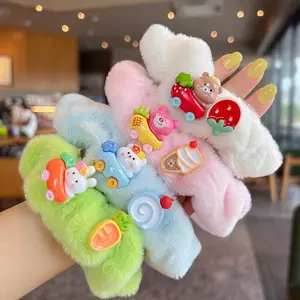 Korean sweet bear plush cute bunny strawberry hair tie cartoon tie hair headstring hair accessories for girls