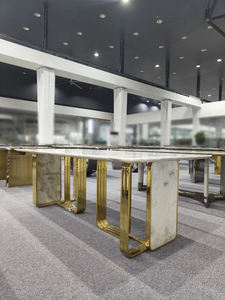 Mesa de mármol blanco personalizada, muebles de piedra natural de lujo para hogares, hoteles, diseño elegante de alta calidad para espacios de comedor - Product Image 2