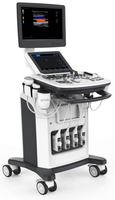 Mesin diagnostik pemindai ultrasound dokter hewan, sistem ultrasonik Doppler warna hewan dengan troli