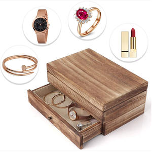 Шкатулка для украшений органайзер для женщин <span class=keywords><strong>2</strong></span> слоя Большой футляр для хранения ювелирных изделий в деревенском стиле деревянная шкатулка для украшений с зеркалом и кольцо лоток для колец, сувенир, брелок - Product Image 5