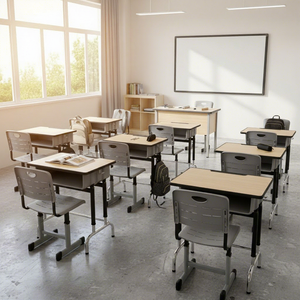 Chaise de bureau ergonomique pour étudiant, en bois et plastique, pour salle de classe, design moderne, hauteur réglable, pour les tutoriels et les cours des enfants - Product Image 2