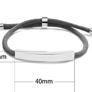 Custom Stainless Steel Custom Adjustable Handmade Woven Braided String <b>Bracelets</b> Round Blank <b>Bracelets</b> for Men Women - Product Image 6