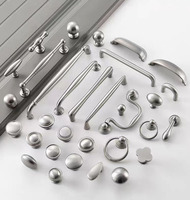 Poignées de meuble en laiton massif nickel brossé style coquille, boutons de tiroir ronds – Offre Spéciale