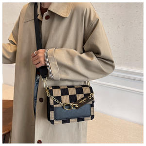 Charme féminin léger petit carré motif damier sac automne et hiver nouvelle mode femme dames bandoulière sac à bandoulière - Product Image 4