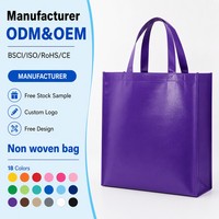 Sac fourre-tout personnalisé en non-tissé laminé, impression couleur du logo, imperméable, réutilisable, écologique, idéal pour les salons professionnels et les cadeaux promotionnels