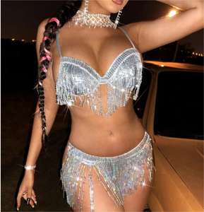 2023 <span class=keywords><strong>Original</strong></span> diseño propio borlas de lentejuelas <span class=keywords><strong>dos</strong></span> piezas traje de baño personalizado caliente club nocturno chica traje de baño ropa de playa sexy - Product Image 5