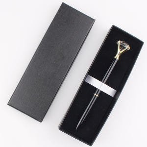 Stylo à bille en métal personnalisé avec logo promotionnel, grand diamant en cristal, avec boîte cadeau - Product Image 2