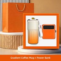 Ensemble cadeau 2-en-1 : Mug dégradé et batterie externe portable, impression personnalisée pour les voyageurs d'affaires et les cadeaux de bien-être pour les équipes de bureau